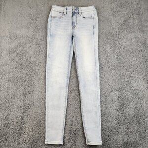 American Eagle AE High-Waist Light Wash Jegging Size 00 Regular Super Stretchy